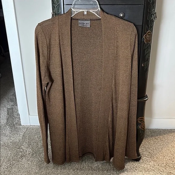 New York & Company Brown Open Front Knit Cardigan - Picture 1 of 1